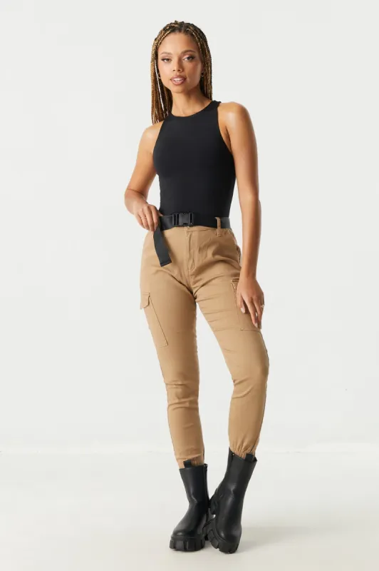 Belted Slim Fit Cargo Pant sold by Charlotte Russe