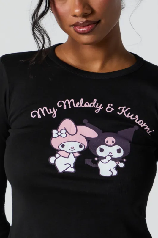 My Melody & Kuromi Graphic Long Sleeve Top sold by Charlotte Russe