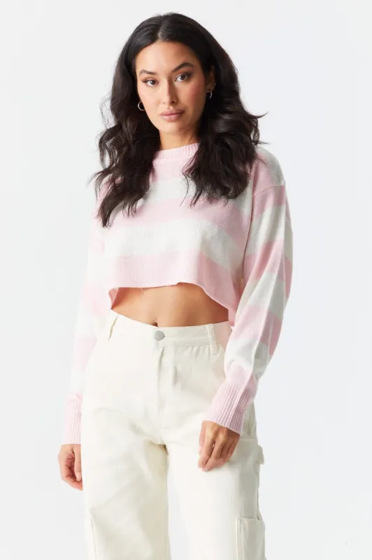 Striped Knit Crop Sweater sold by Charlotte Russe