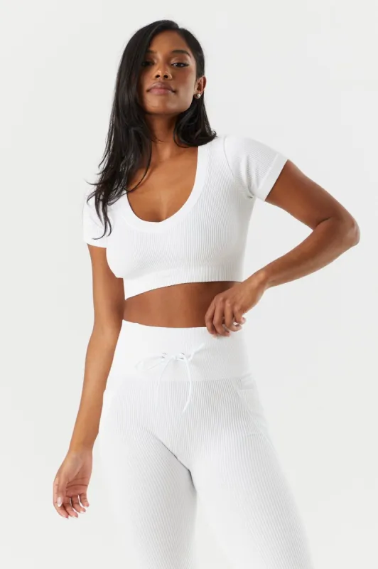 Sommer Ray Seamless Ribbed Cropped Active Top sold by Charlotte Russe