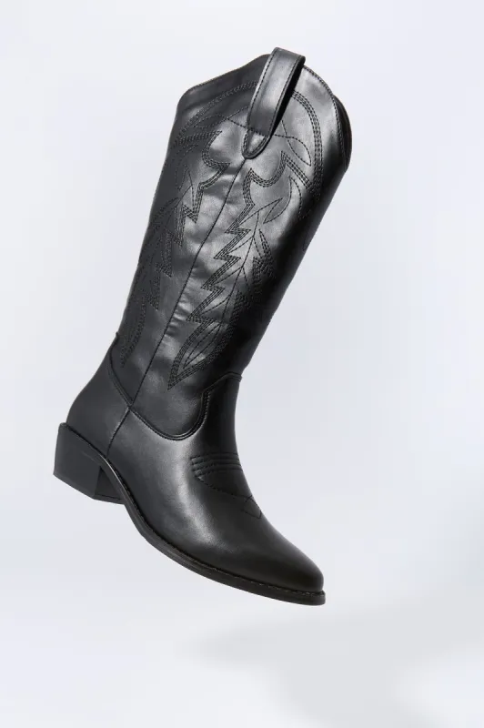 Faux Leather Tall Cowboy Boot sold by Charlotte Russe