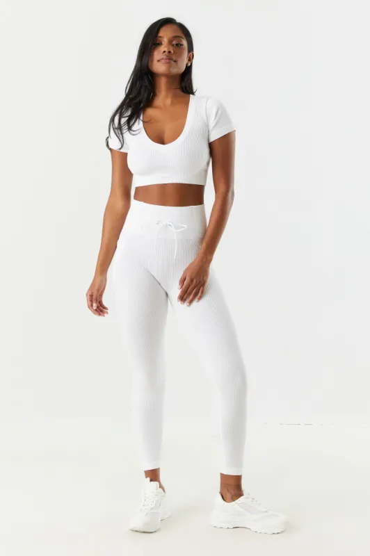 Sommer Ray Seamless Ribbed Drawstring Pocket Active Legging sold by Charlotte Russe