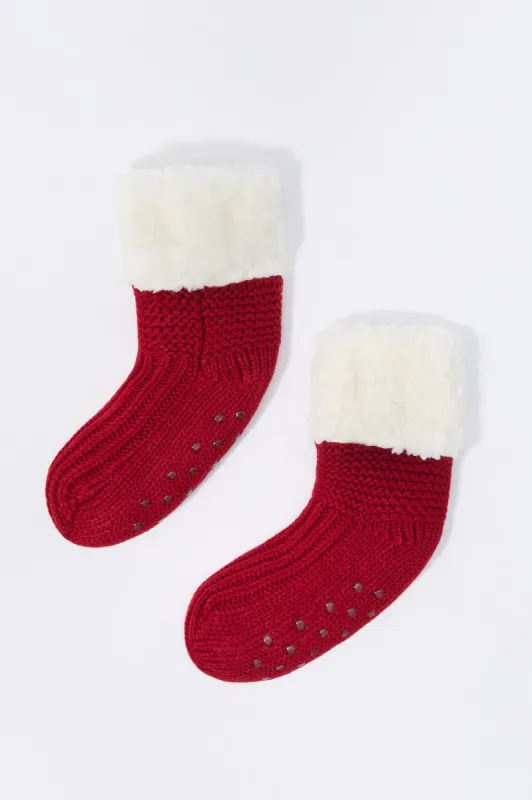 Faux Fur Collared Sock Slippers sold by Charlotte Russe