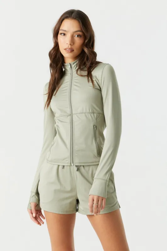 Soft Zip-Up Long Sleeve Active Top sold by Charlotte Russe
