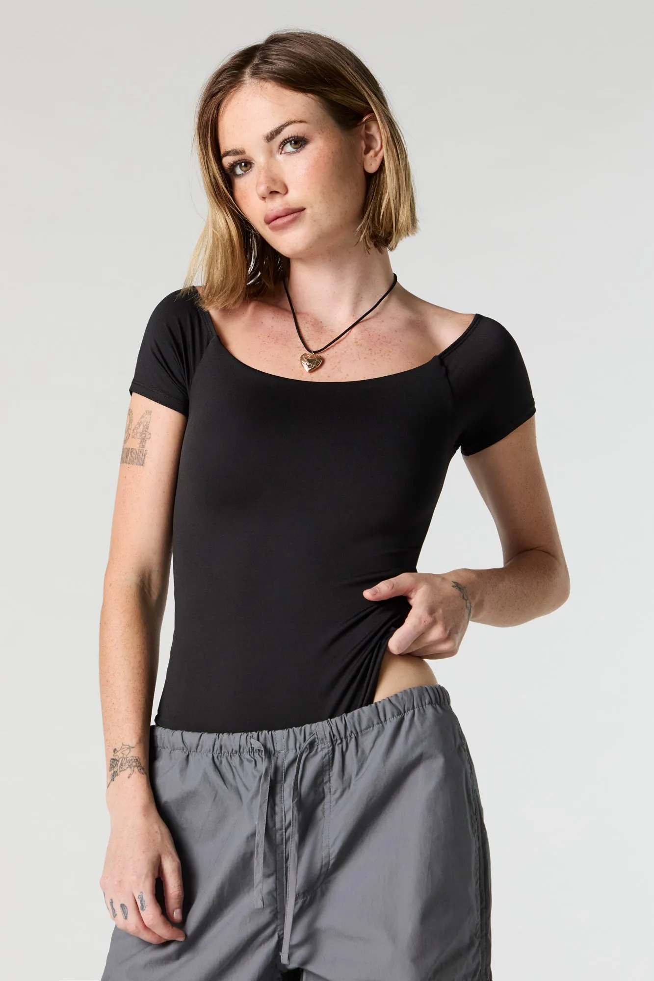 Contour Off Shoulder Bodysuit sold by Charlotte Russe product image thumbnail 2
