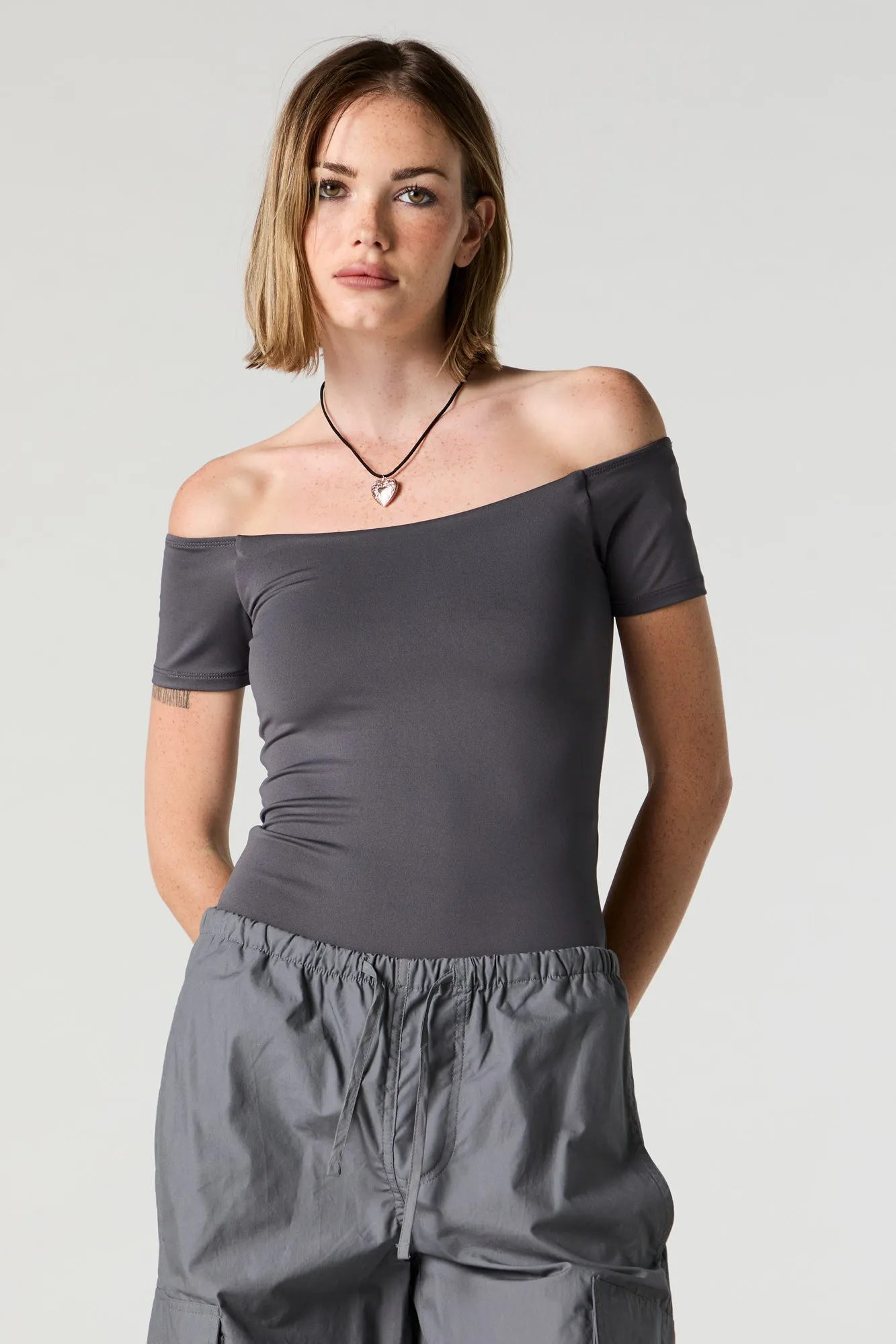 Contour Off Shoulder Bodysuit sold by Charlotte Russe product image thumbnail 5