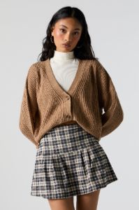 Black and White Plaid Pleated Skirt sold by Charlotte Russe