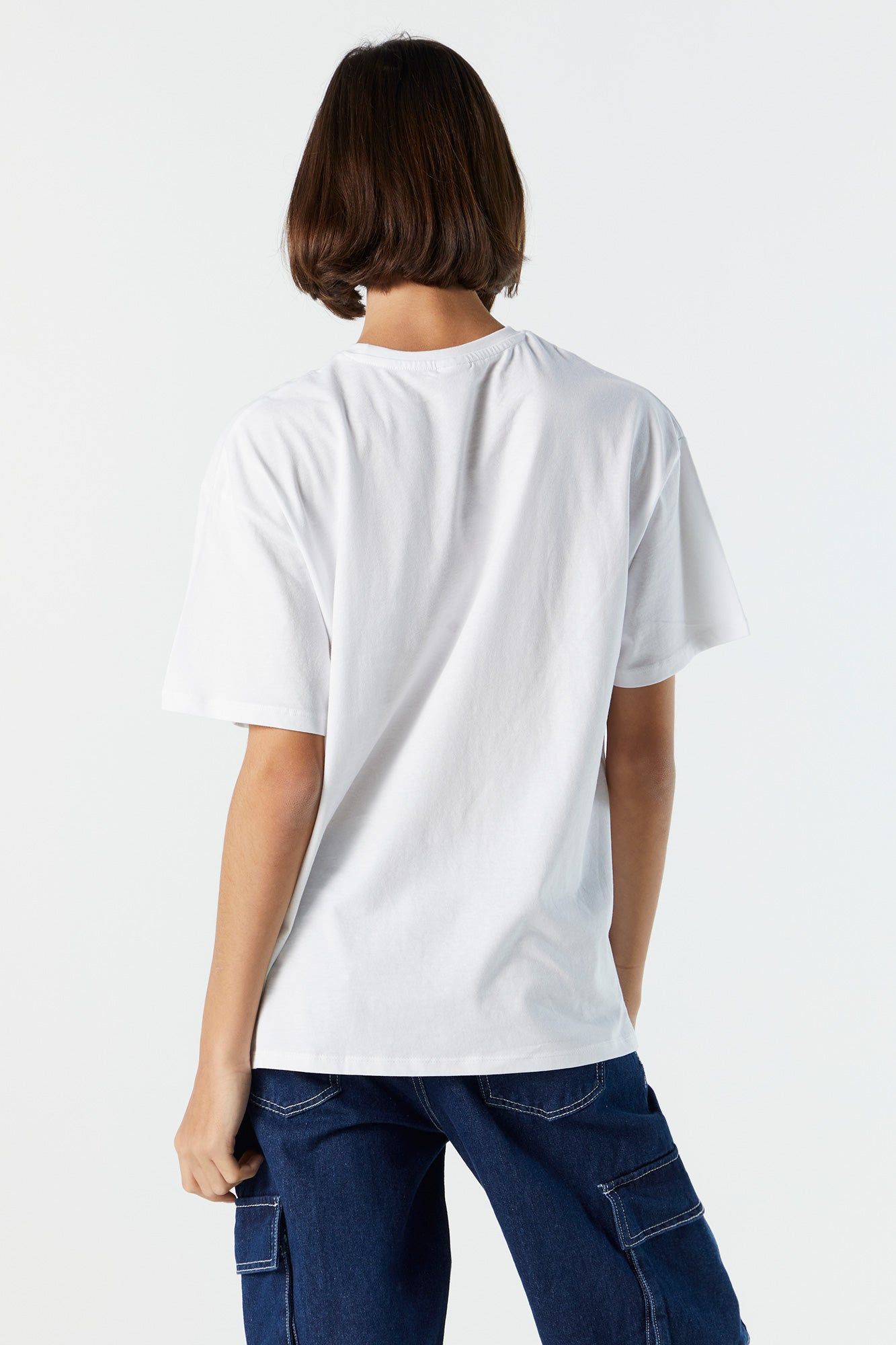 White Great Wave Graphic Boyfriend T-Shirt sold by Charlotte Russe product image thumbnail 2