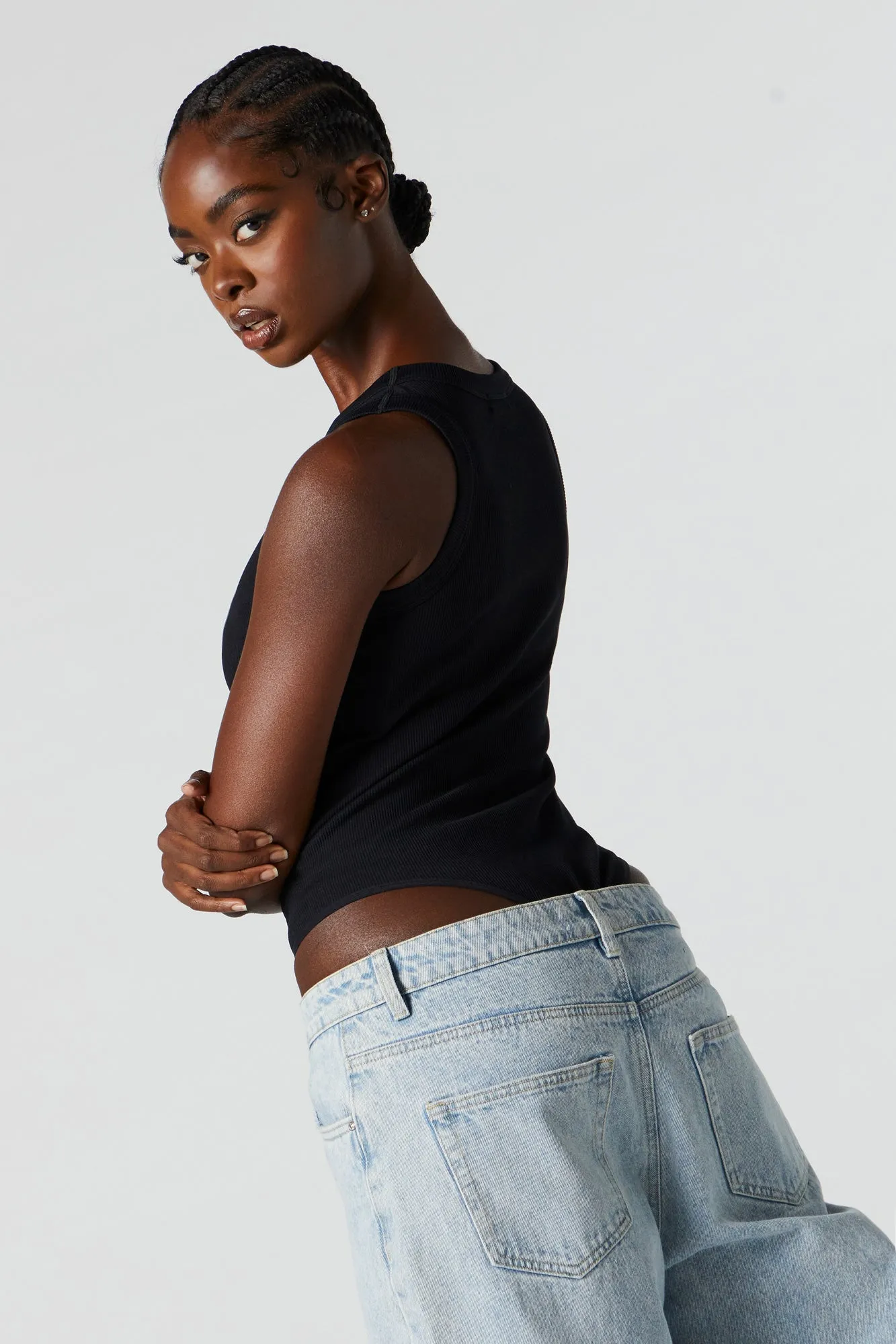 Seamless Ribbed High Neck Bodysuit sold by Charlotte Russe product image thumbnail 5