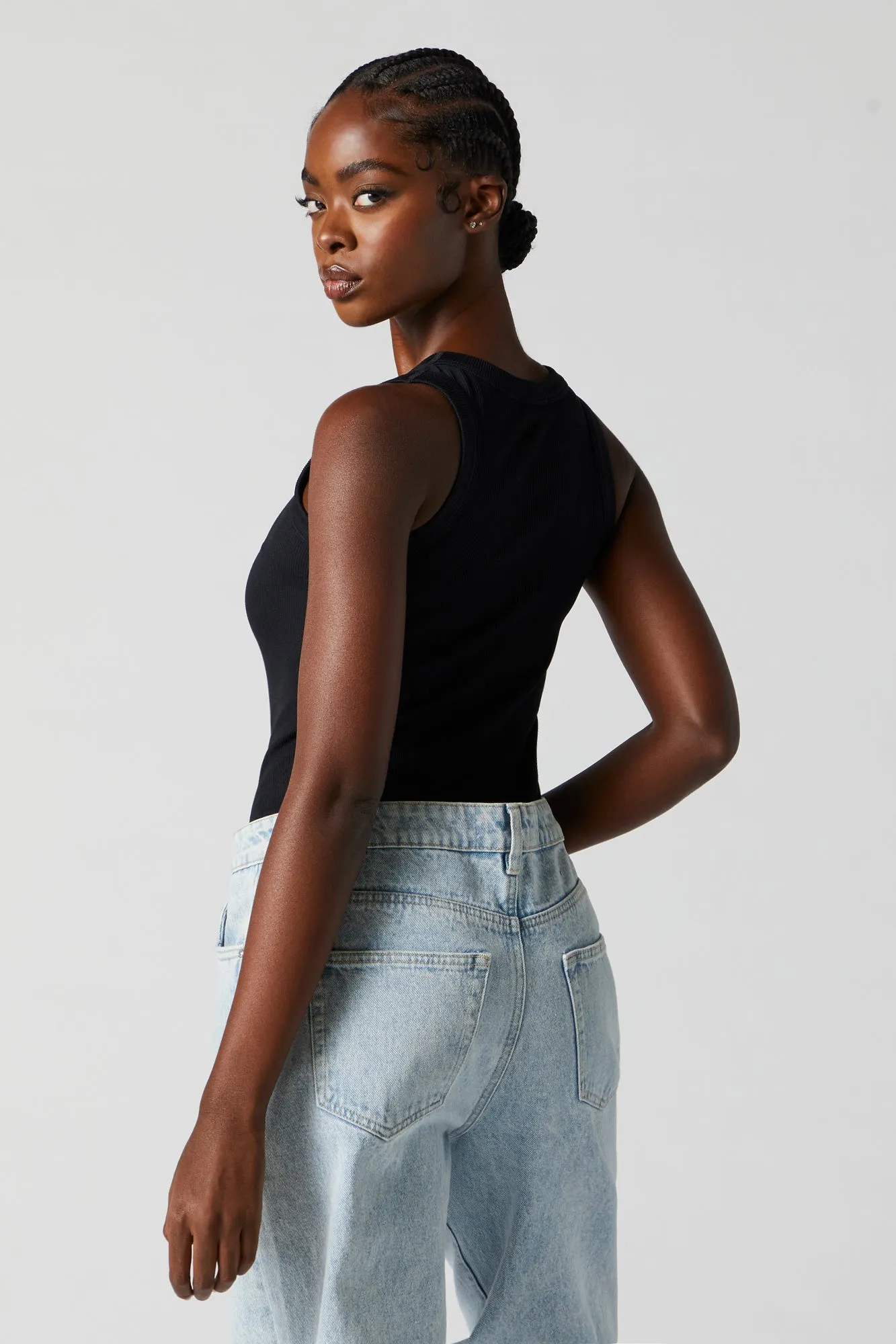 Seamless Ribbed High Neck Bodysuit sold by Charlotte Russe product image thumbnail 4