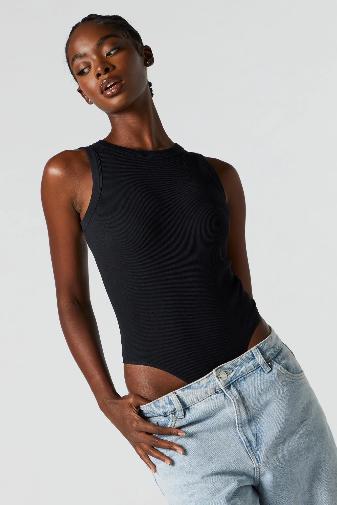 Seamless Ribbed High Neck Bodysuit sold by Charlotte Russe product image thumbnail 2
