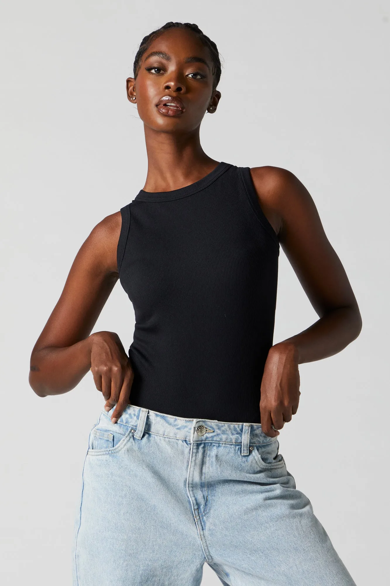 Seamless Ribbed High Neck Bodysuit sold by Charlotte Russe