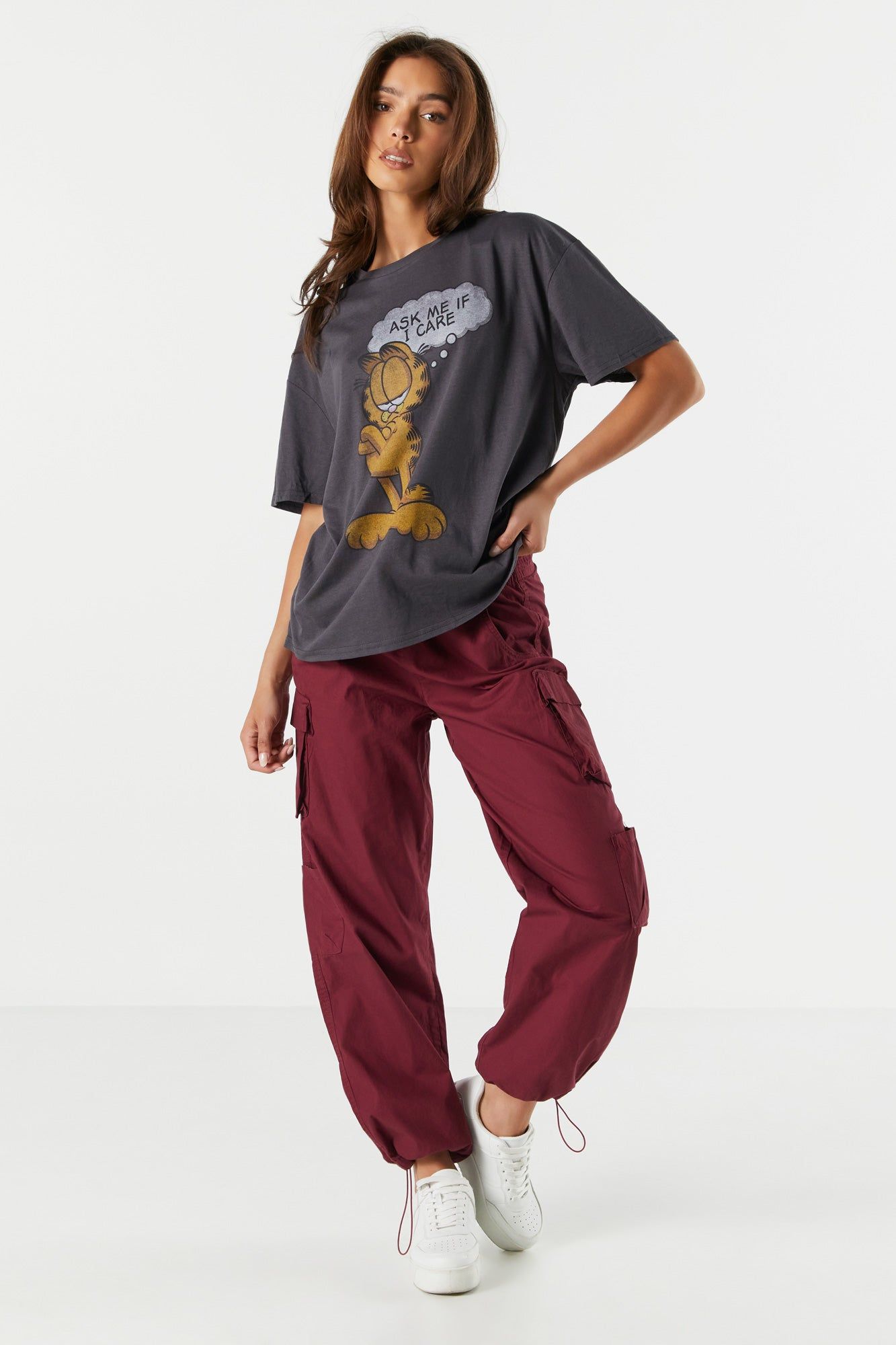 Garfield Graphic Boyfriend T-Shirt sold by Charlotte Russe product image thumbnail 3