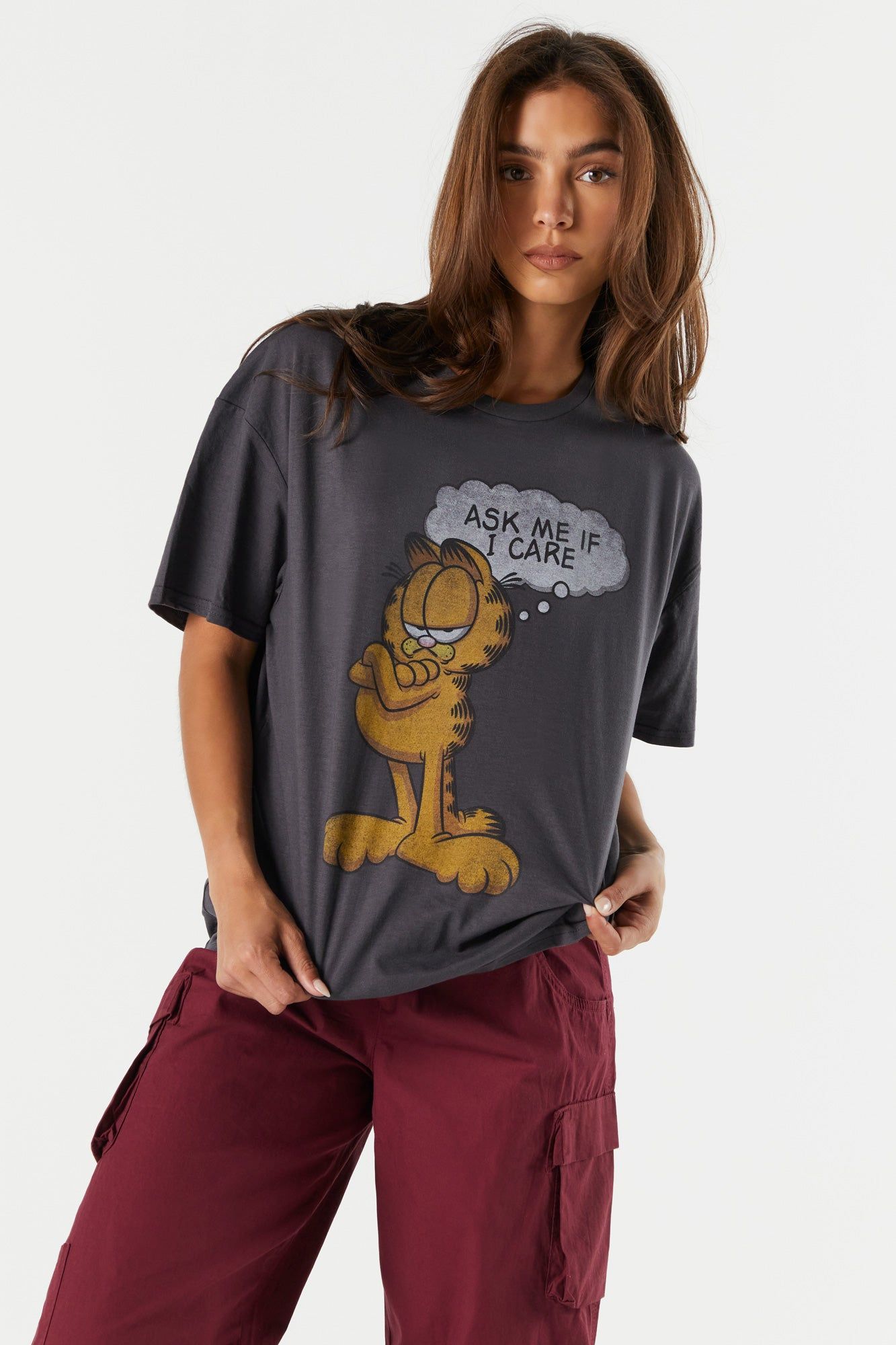 Garfield Graphic Boyfriend T-Shirt sold by Charlotte Russe