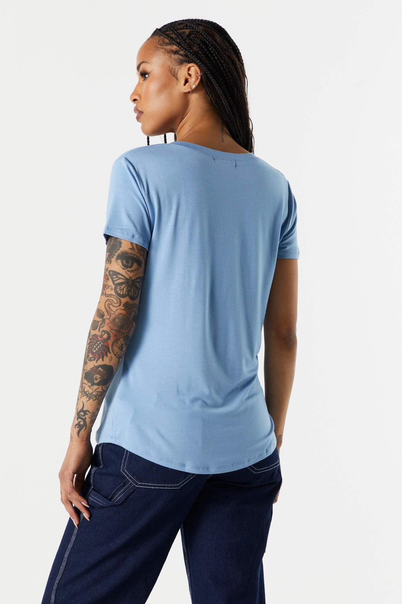 Basic Pocket V-Neck T-Shirt sold by Charlotte Russe product image thumbnail 2