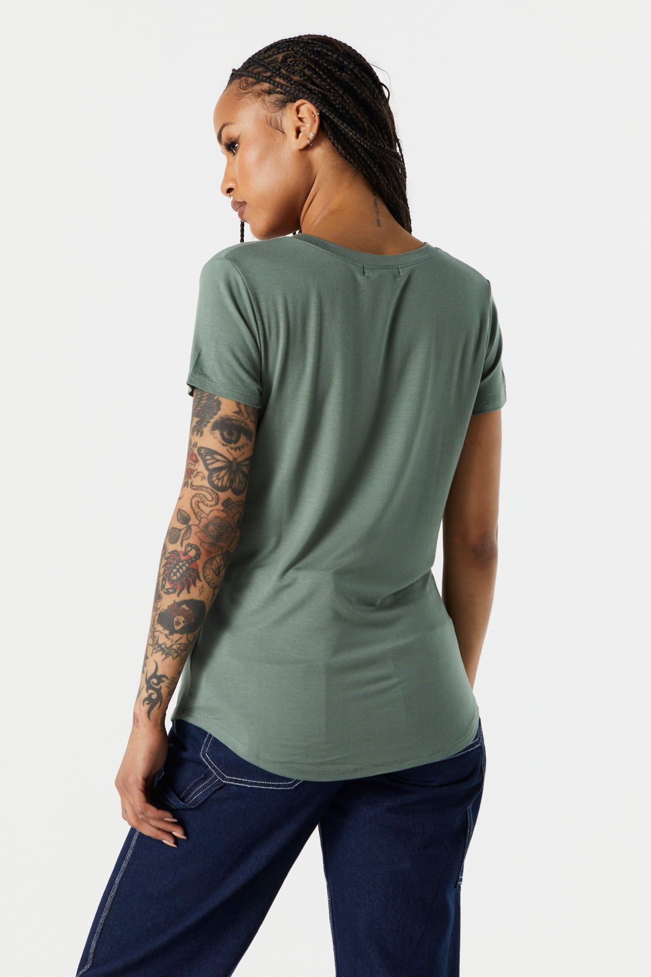 Basic Pocket V-Neck T-Shirt sold by Charlotte Russe product image thumbnail 5