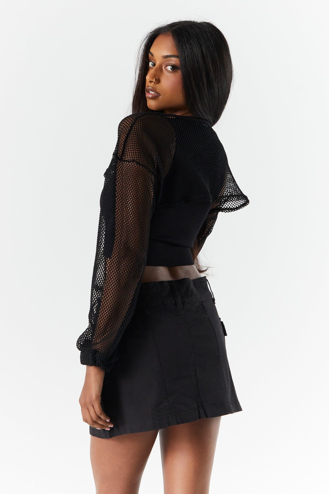 Ultra Cropped Fishnet Shrug sold by Charlotte Russe product image thumbnail 5