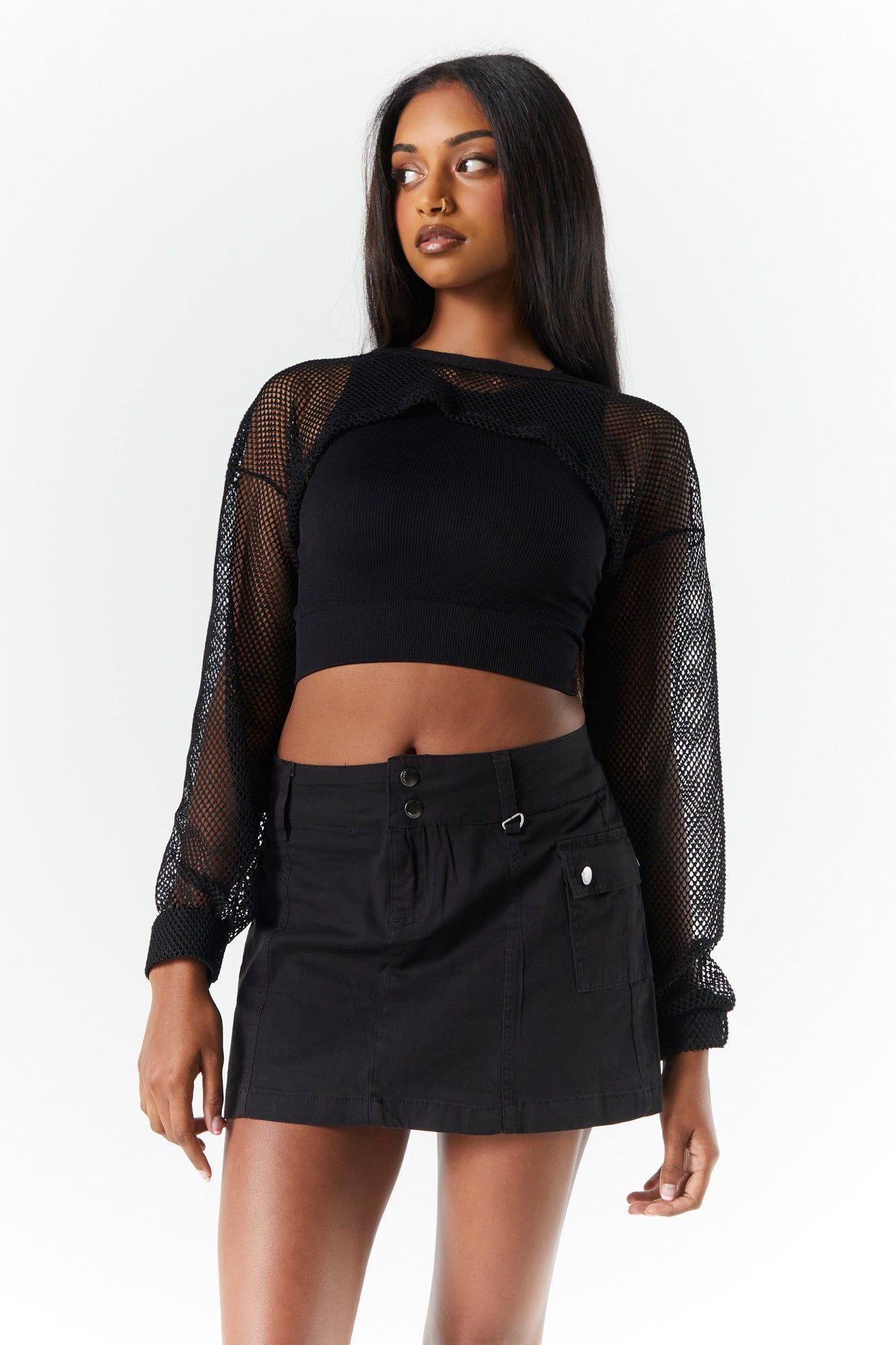 Ultra Cropped Fishnet Shrug sold by Charlotte Russe product image thumbnail 4