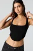 Ribbed Square Neck Corset Cropped Tank sold by Charlotte Russe