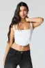Ribbed Square Neck Corset Cropped Tank sold by Charlotte Russe