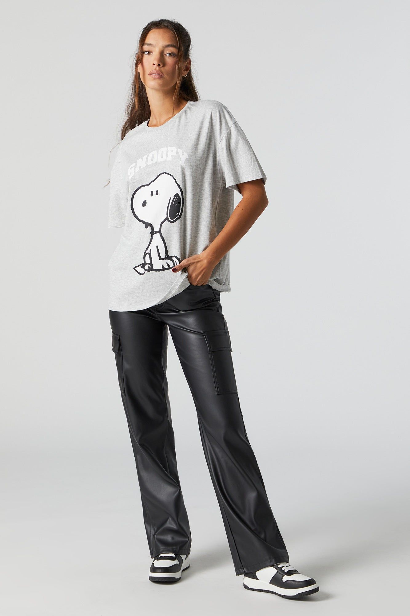 Snoopy Graphic Boyfriend T-Shirt sold by Charlotte Russe product image thumbnail 3