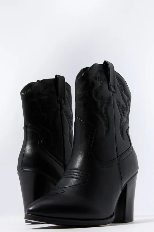 Faux Leather Mid Rise Cowboy Boot sold by Charlotte Russe