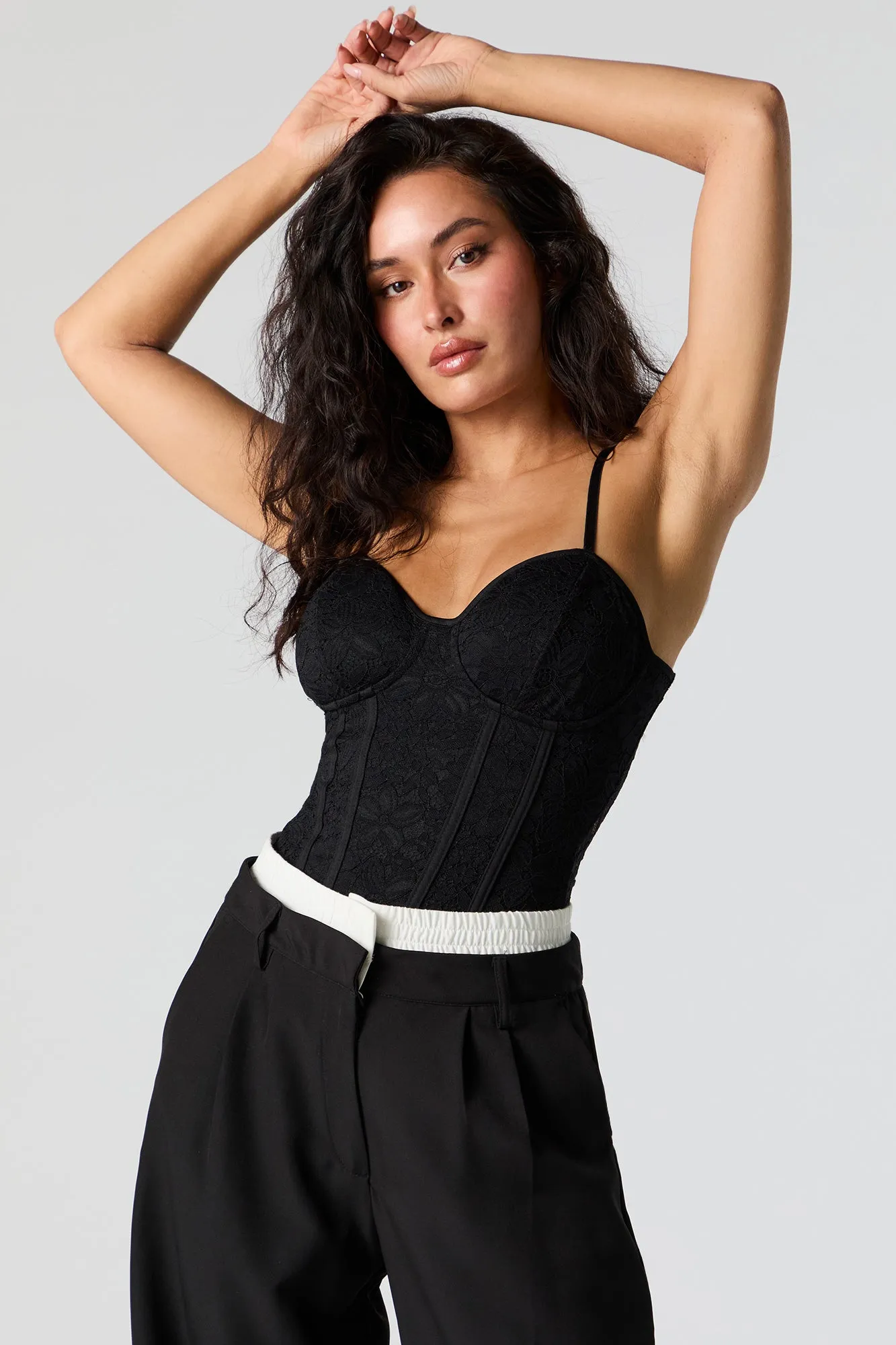 Floral Lace Corset Bodysuit sold by Charlotte Russe product image thumbnail 5
