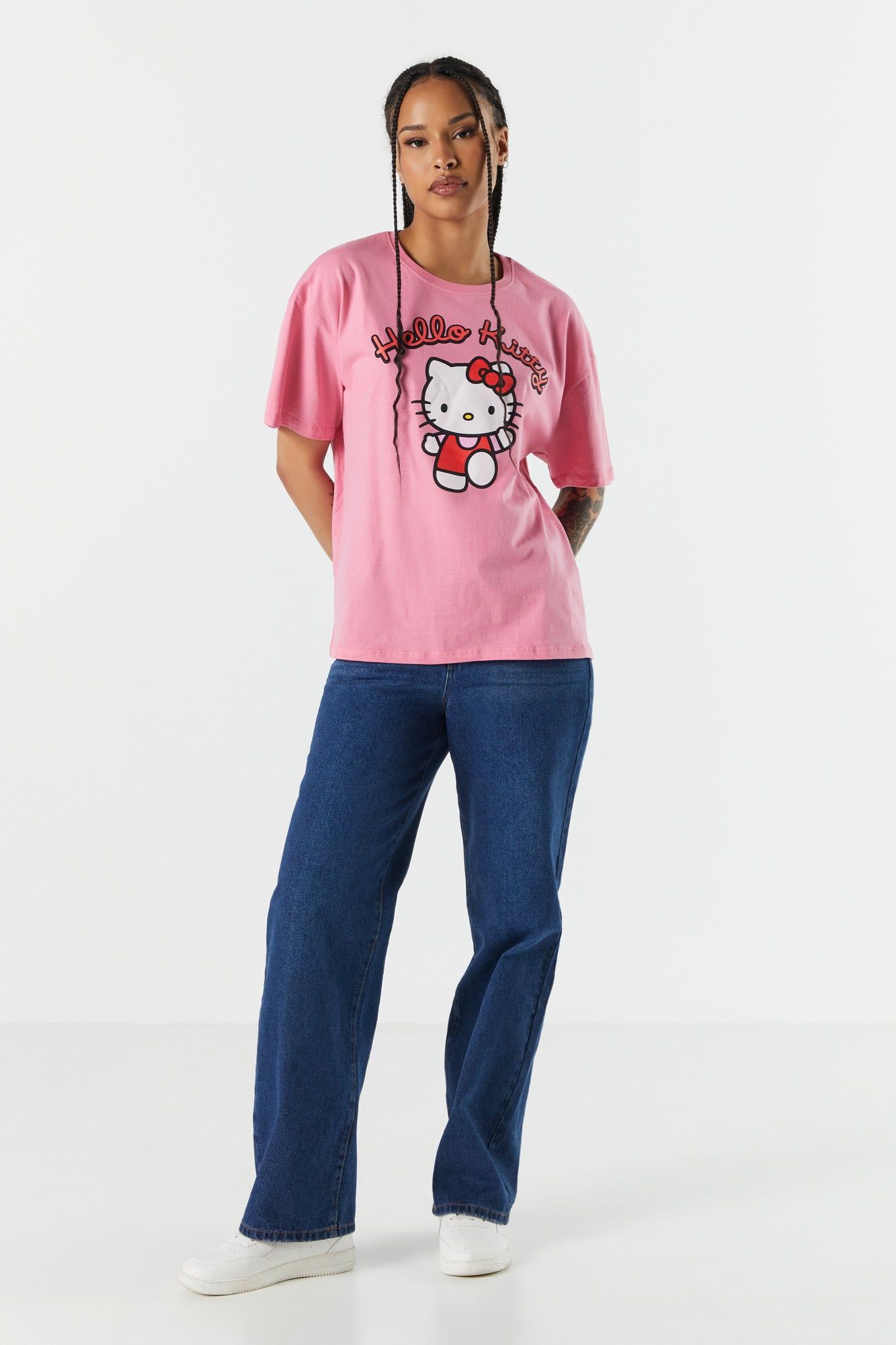 Pink Hello Kitty Graphic Boyfriend T-Shirt sold by Charlotte Russe product image thumbnail 3
