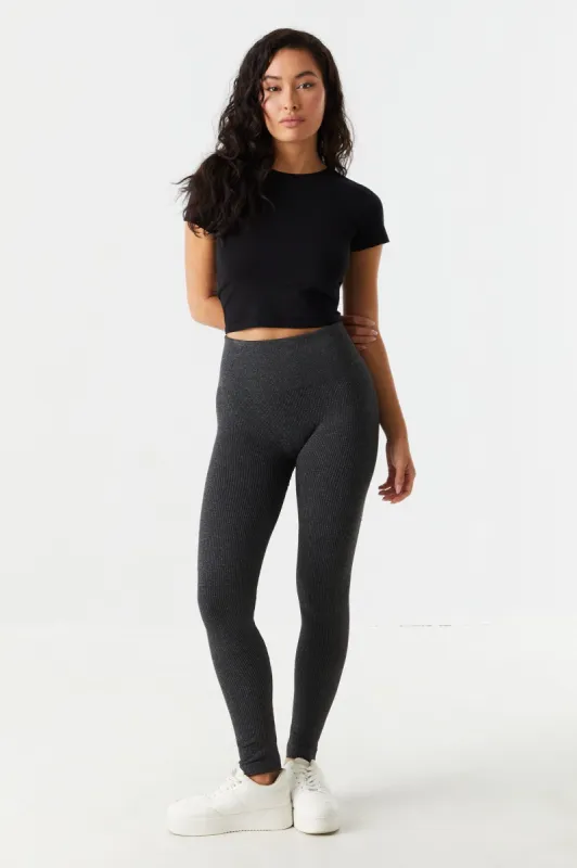 Ribbed Fleeceback Legging sold by Charlotte Russe