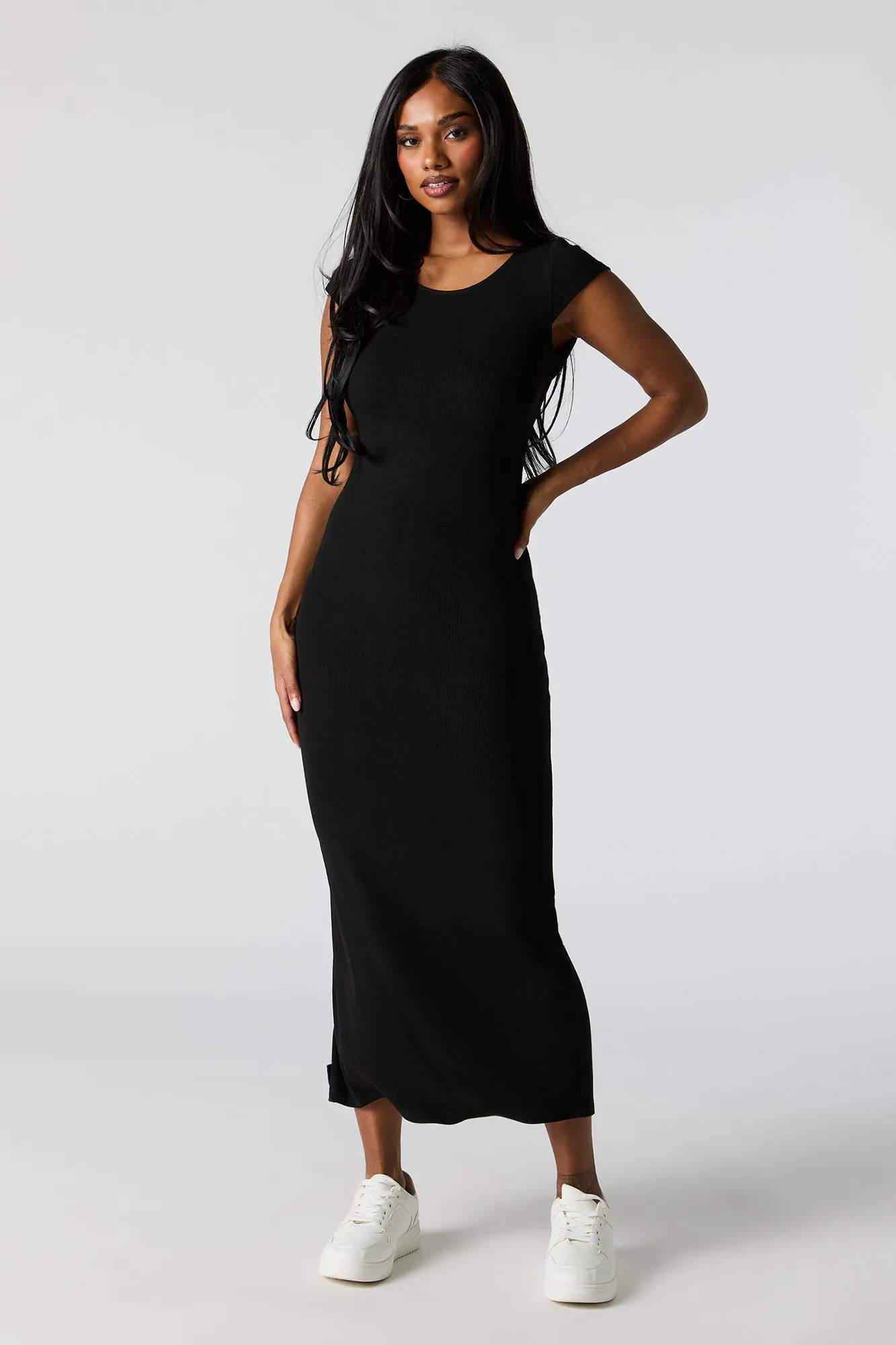 Ribbed Open Back Bodycon Midi Dress sold by Charlotte Russe product image thumbnail 5