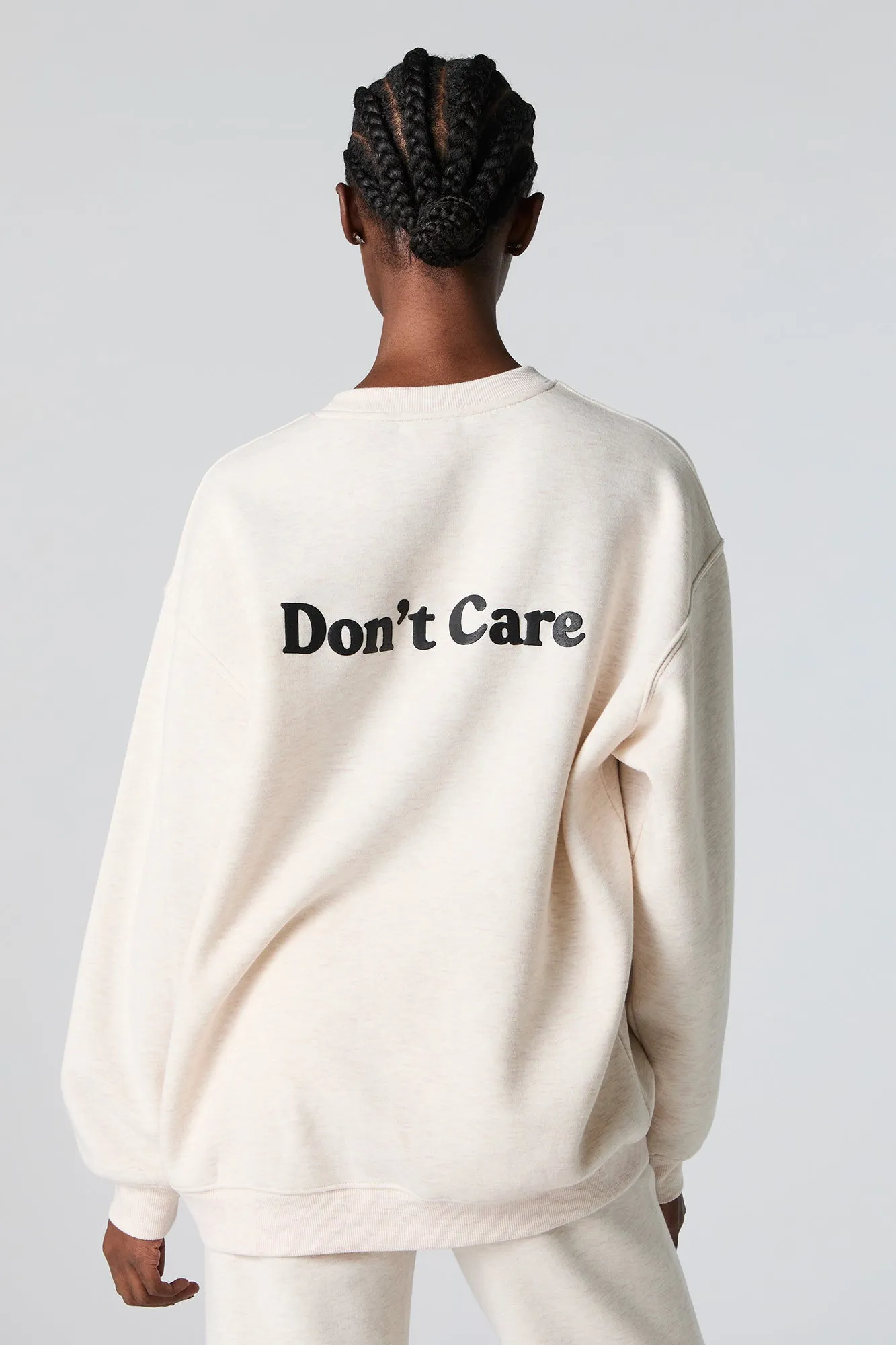 Oversized Graphic Fleece Sweatshirt sold by Charlotte Russe product image thumbnail 5