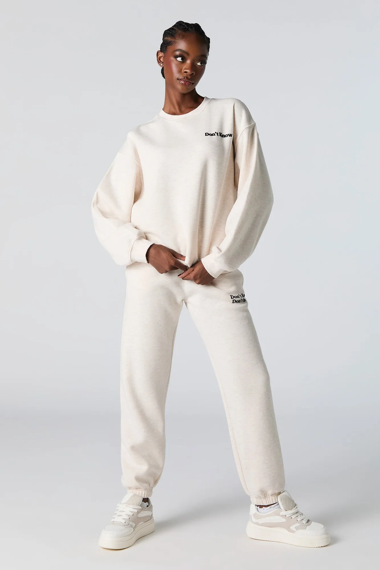 Oversized Graphic Fleece Sweatshirt sold by Charlotte Russe product image thumbnail 3
