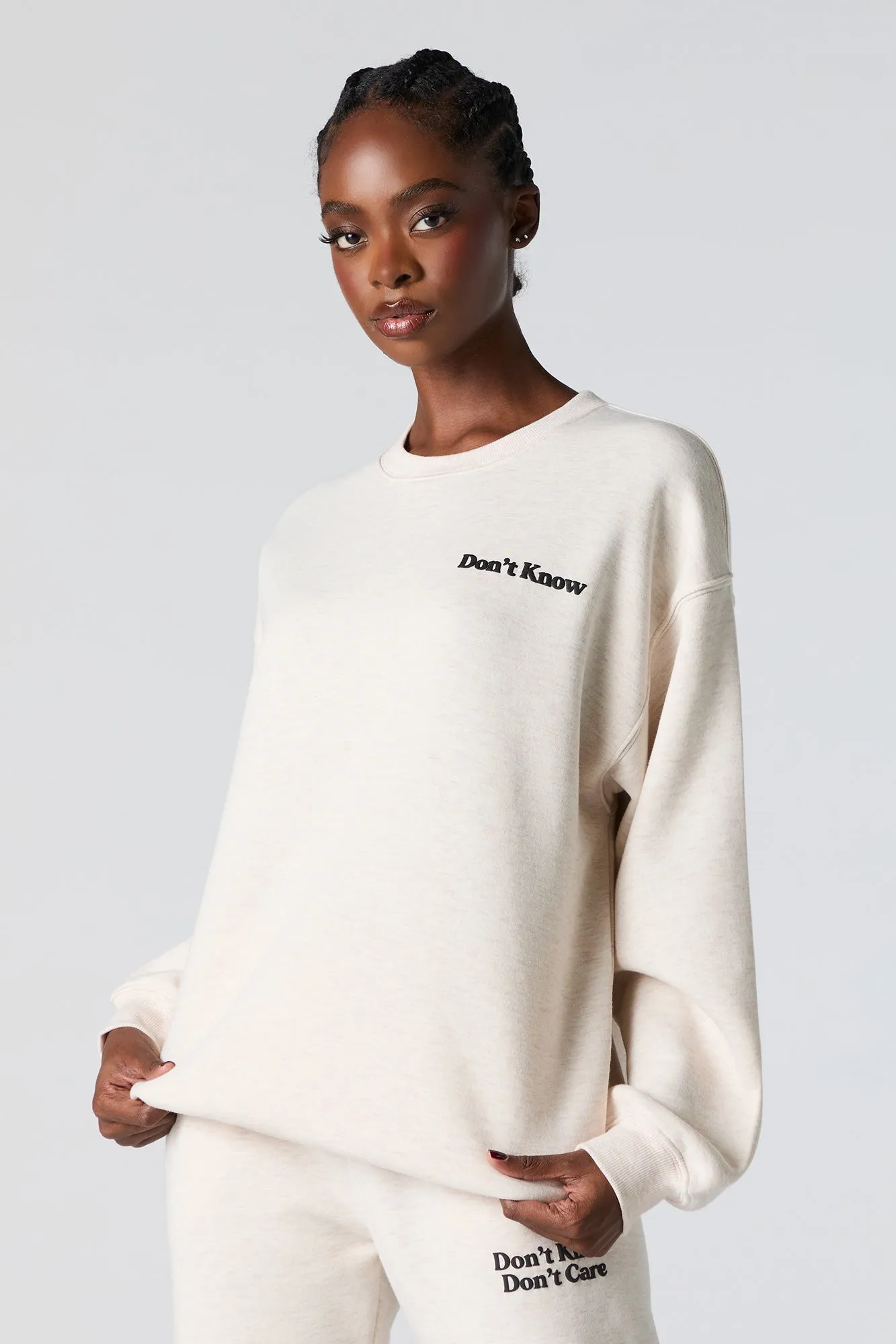 Oversized Graphic Fleece Sweatshirt sold by Charlotte Russe product image thumbnail 2