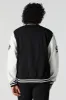 Embroidered Fleece Varsity Jacket sold by Charlotte Russe