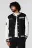 Embroidered Fleece Varsity Jacket sold by Charlotte Russe