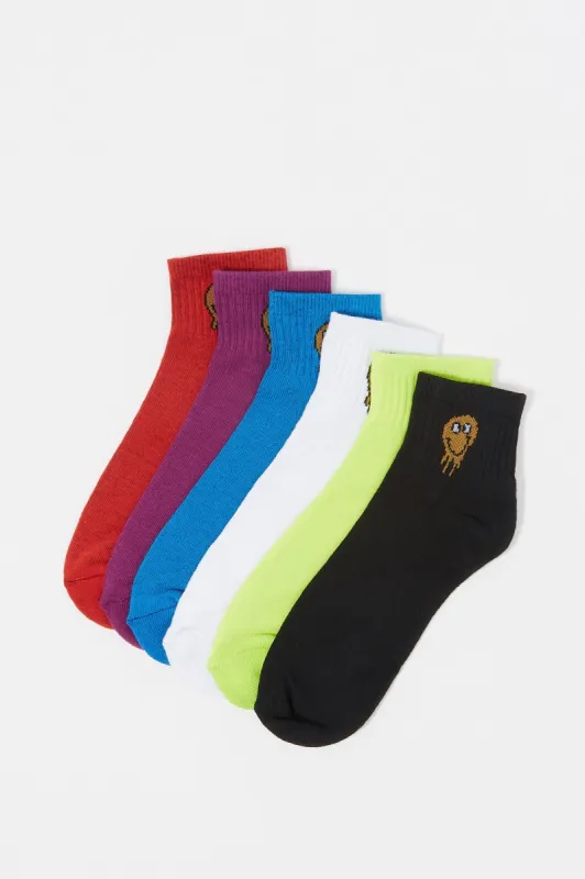 Assorted Embroidered Graphic Ankle Sock (6 Pack) sold by Charlotte Russe