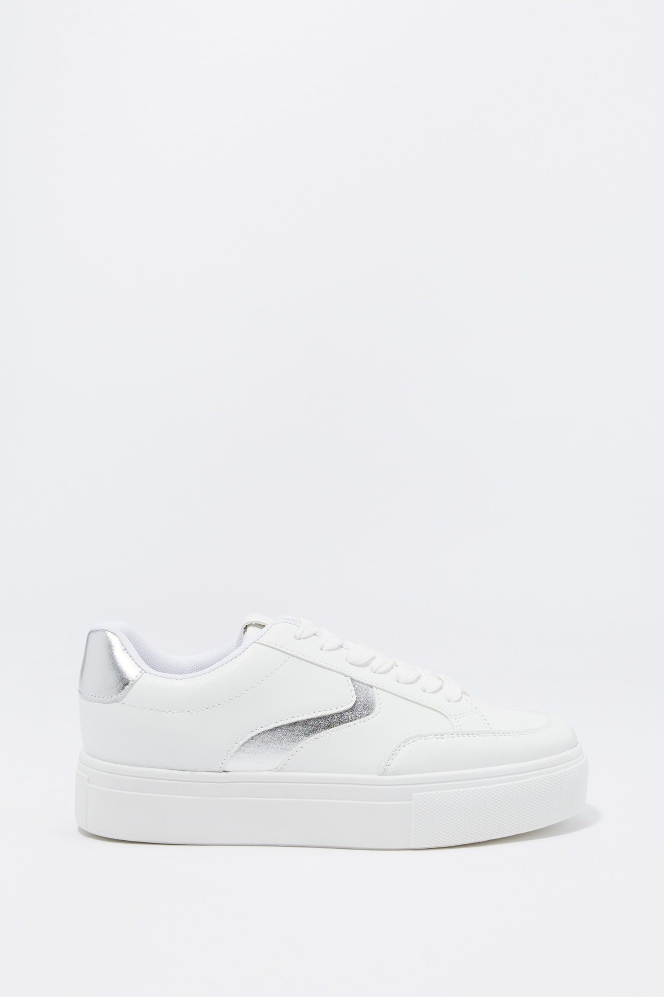 White Platform Lace Up Sneaker sold by Charlotte Russe product image thumbnail 3