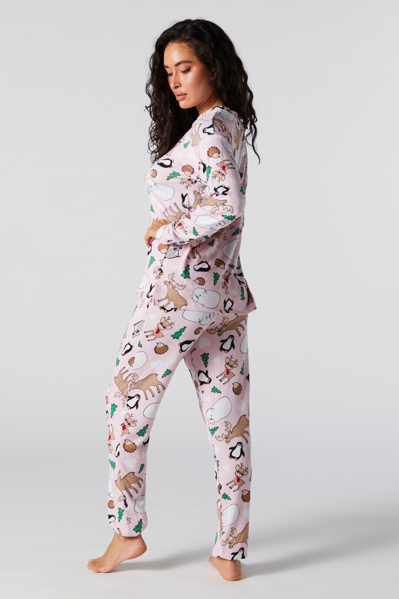 Christmas Animal Print 2 Piece Pajama Set sold by Charlotte Russe product image thumbnail 5