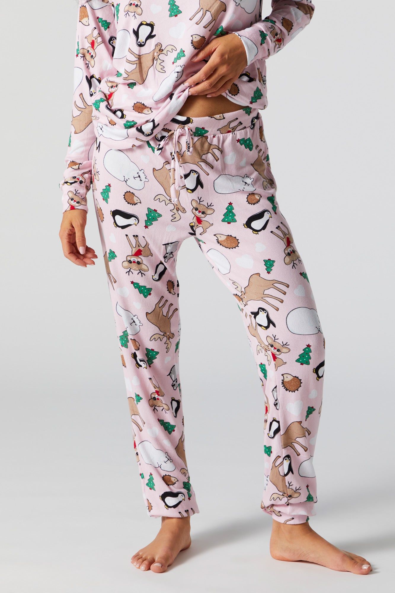 Christmas Animal Print 2 Piece Pajama Set sold by Charlotte Russe product image thumbnail 4