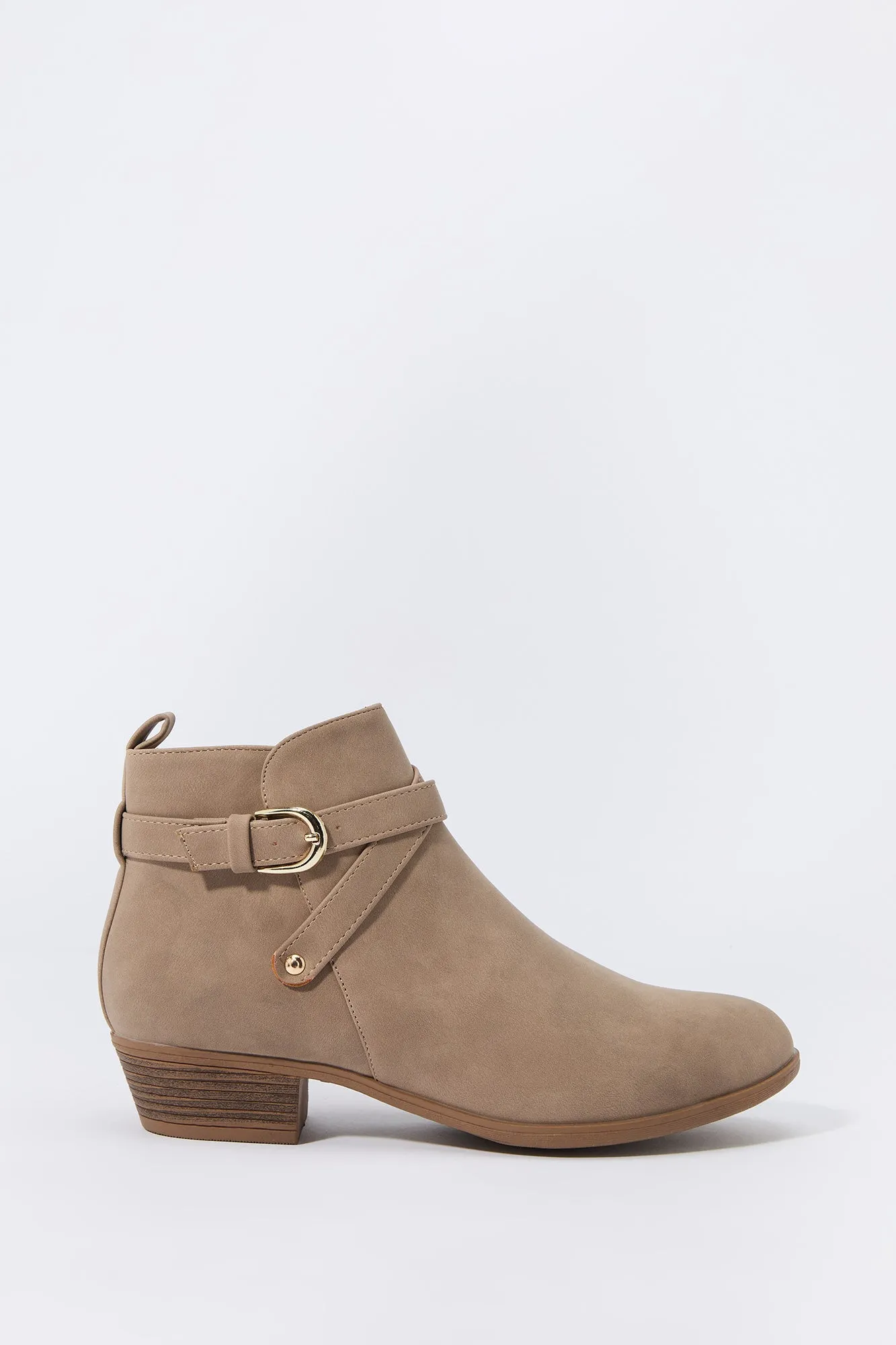 Faux Suede Buckled Chelsea Booties sold by Charlotte Russe