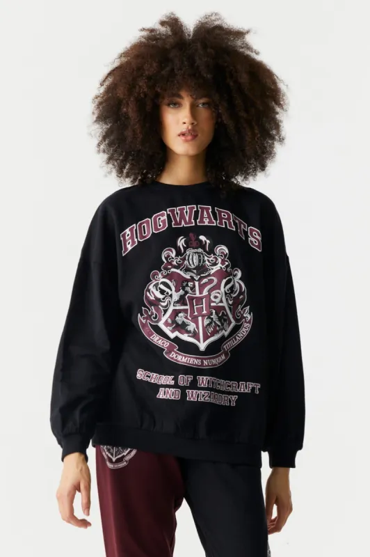 Hogwarts Graphic Varsity Fleece Boyfriend Sweatshirt sold by Charlotte Russe