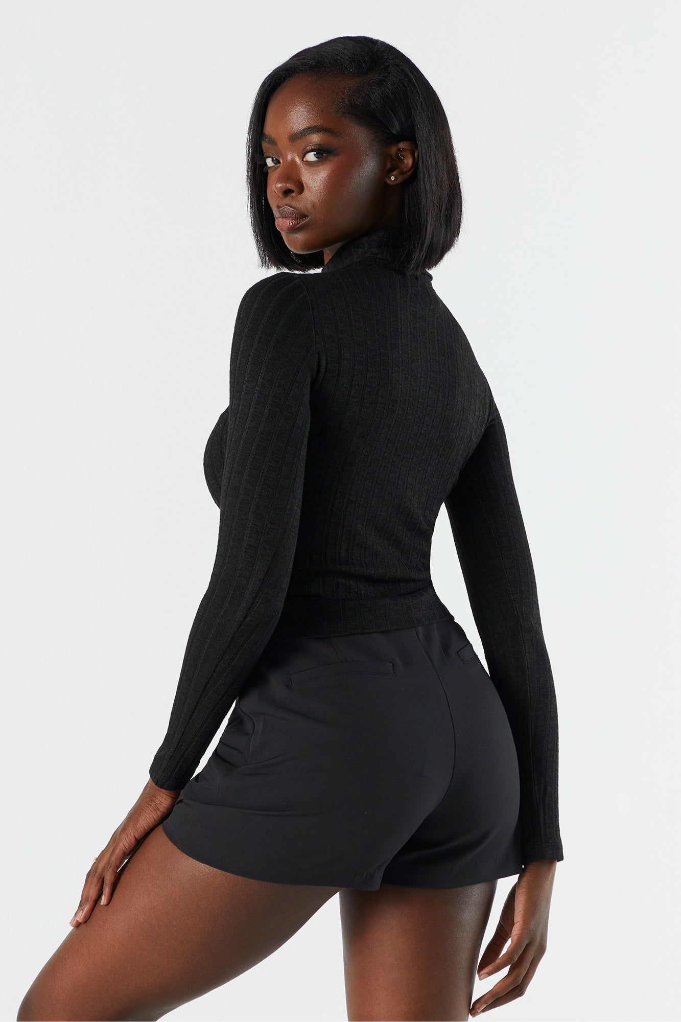 Ribbed Knit Cropped Turtleneck sold by Charlotte Russe product image thumbnail 3