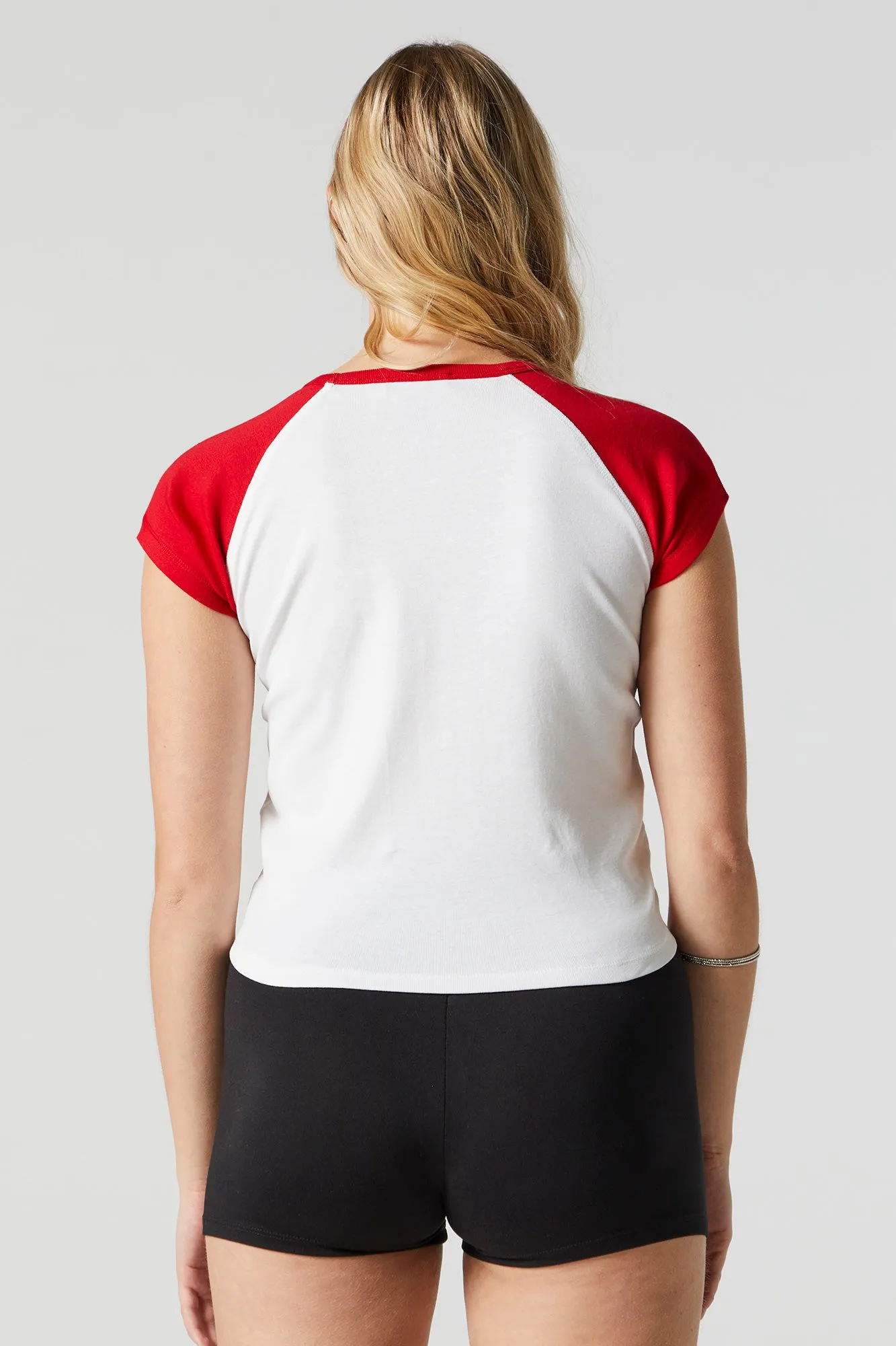 Grunge Heart Graphic Raglan T-Shirt sold by Charlotte Russe product image thumbnail 3