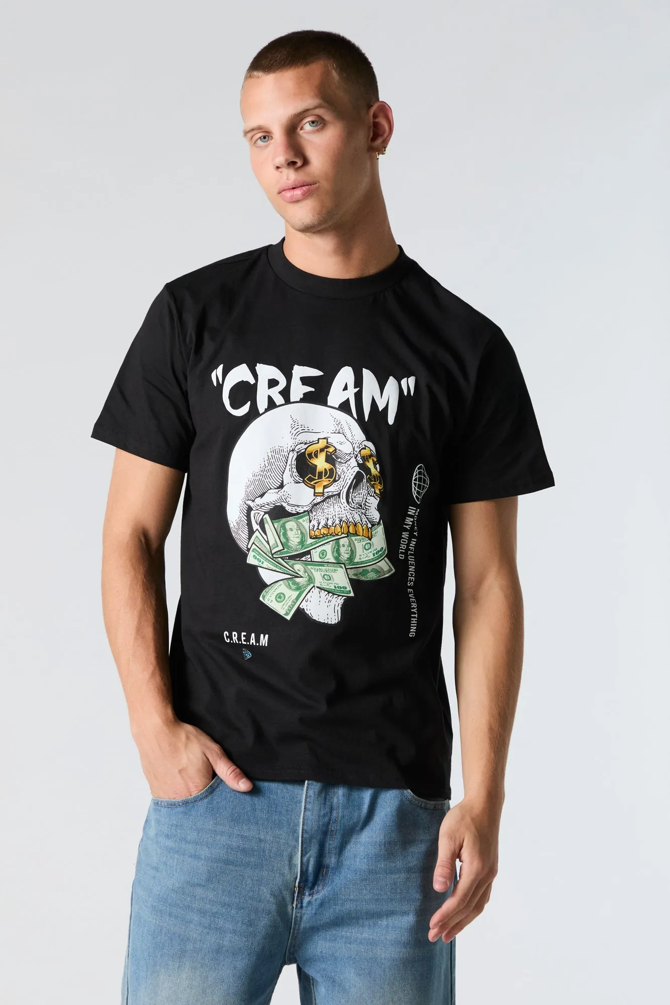 Cream Graphic T-Shirt sold by Charlotte Russe