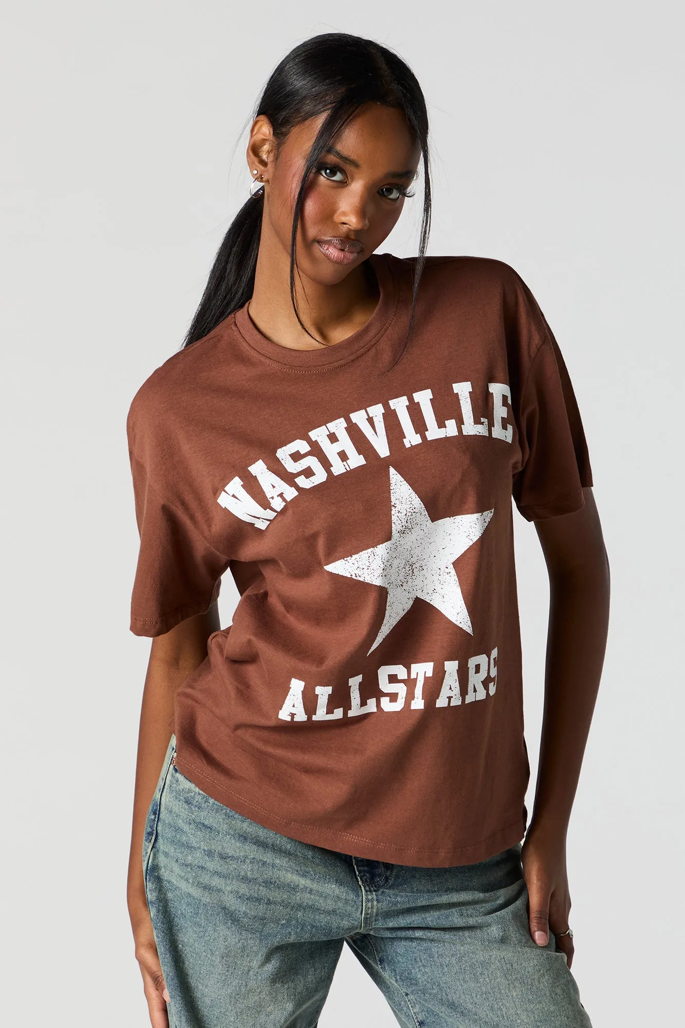 Nashville Allstars Graphic Boyfriend T-Shirt sold by Charlotte Russe