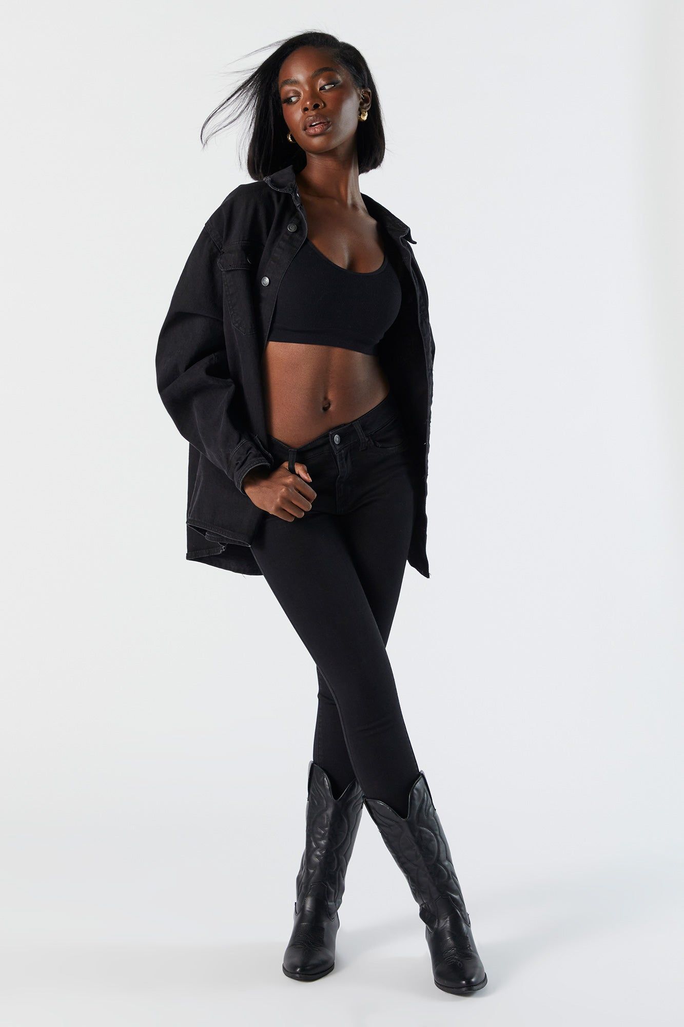 Miami Low Rise Black Wash Skinny Jean sold by Charlotte Russe product image thumbnail 4