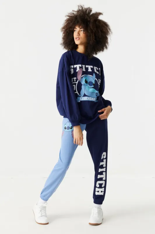Stitch Graphic Fleece Varsity Jogger sold by Charlotte Russe