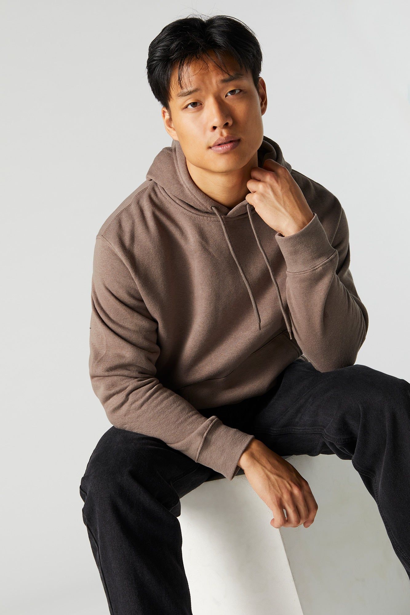 Solid Fleece Hoodie sold by Charlotte Russe