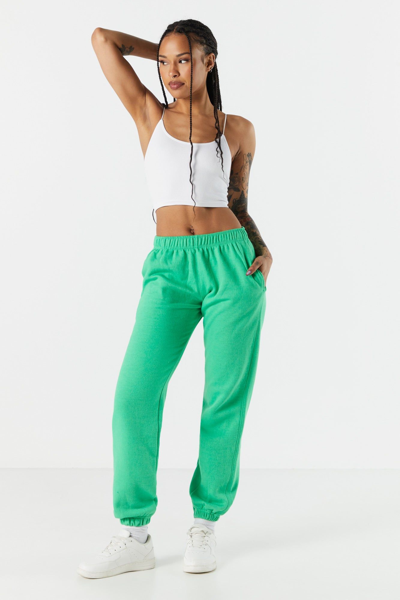 Coloured Fleece Jogger sold by Charlotte Russe product image thumbnail 4
