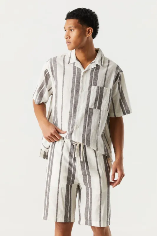 Striped Linen Relaxed Short sold by Charlotte Russe